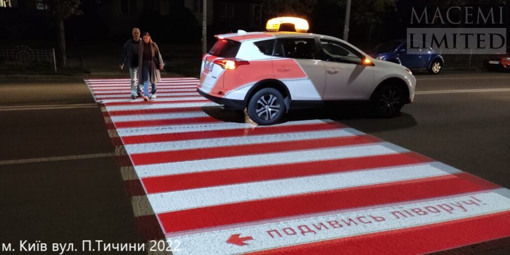 Трафаретна гобо проекція вказівники розмітка пішохідний перехід зебра безпека на дорогах